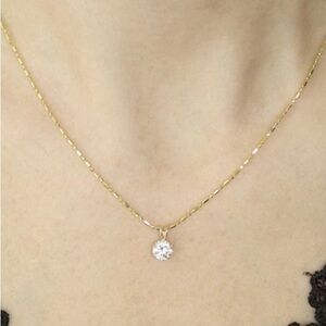 New never worn 🎁✨. 14KT 1.0mm Diamond-Cut Bar & Bead 18” Chain Necklace